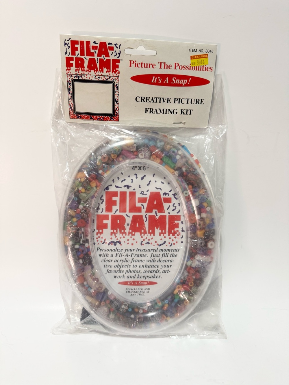 Vintage Fil-A-Frame Crafting Oval 4x6 Collective Keepsakes Treasures Acrylic